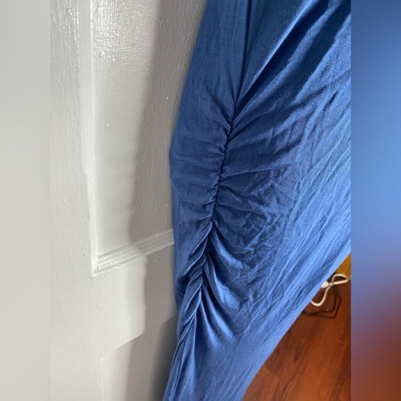 H by Bordeaux Nordstrom NWT Heather L Roll Sleeve Maxi Dress in Harbour Blue - Picture 3 of 7